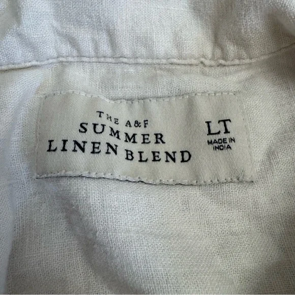 Abercrombie and Fitch Linen Blend Floral Camp Collar Shirt